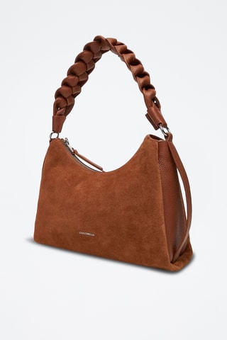 Sac à main en cuir et nubuck - Marron