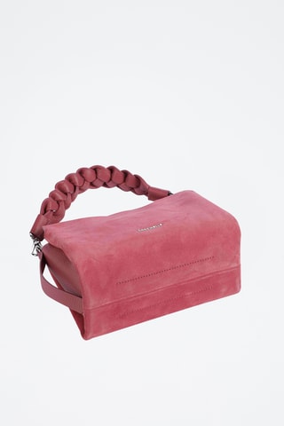 Sac à main en cuir et nubuck - Rouge brique