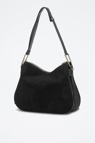 Sac à main en cuir et nubuck - Noir