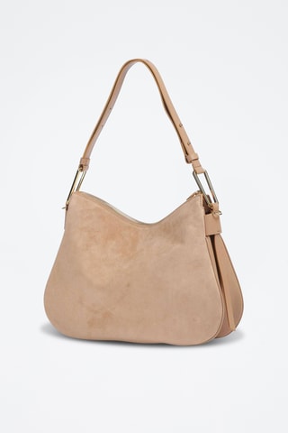 Sac à main en cuir et nubuck - Saumon