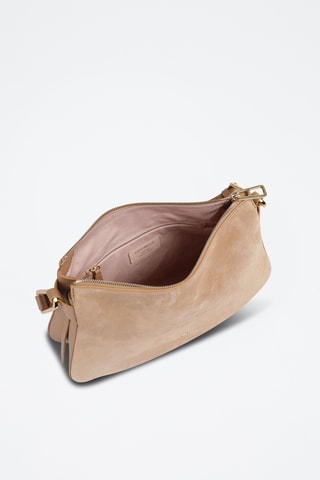 Sac à main en cuir et nubuck - Saumon