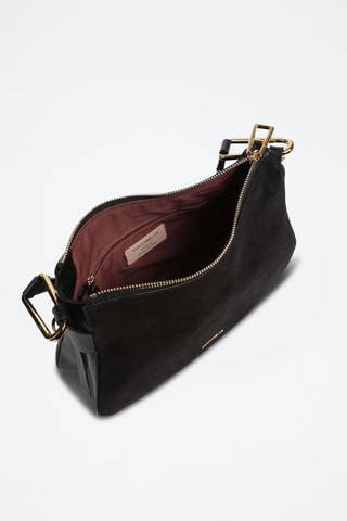 Sac à main en cuir et nubuck - Noir