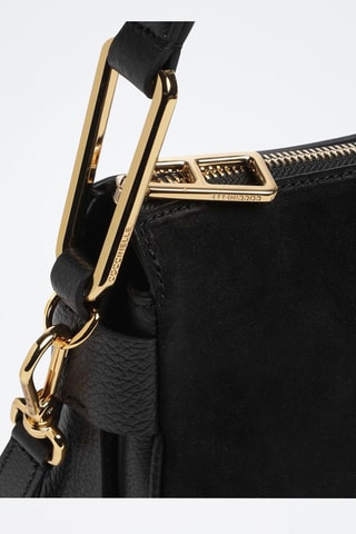 Sac à main en cuir et nubuck - Noir