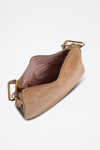 Sac à main en cuir et nubuck - Saumon