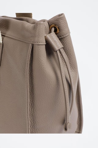 Sac shopping en cuir - Taupe