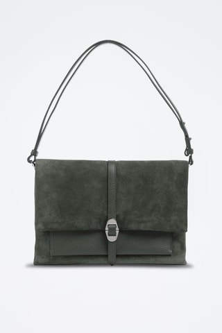 Sac porté épaule en cuir - Vert foncé