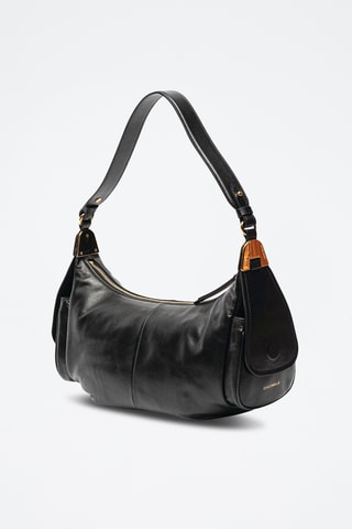 Sac porté épaule en cuir - Noir