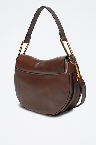 Sac porté épaule en cuir - Marron