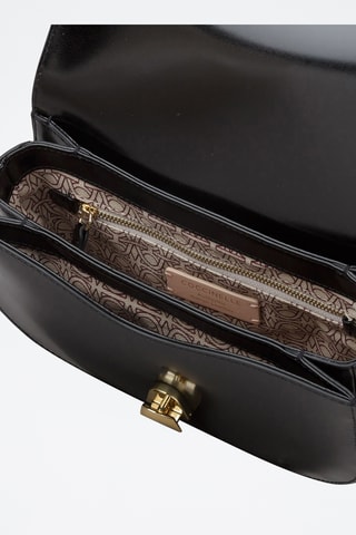 Sac bandoulière en cuir de veau - Noir