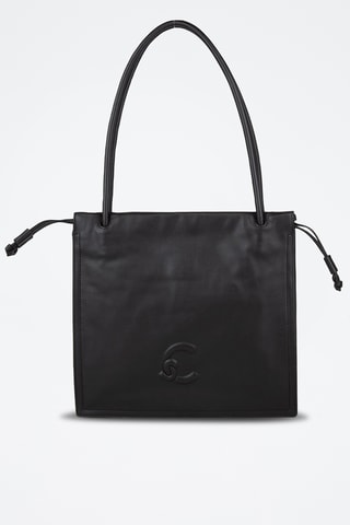 Sac porté épaule en cuir - Noir