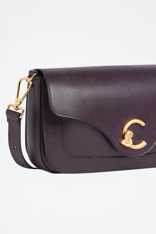 Sac bandoulière en cuir de veau - Violet