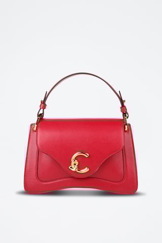 Sac à main en cuir de veau - Bordeaux