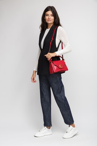 Sac à main en cuir de veau - Bordeaux