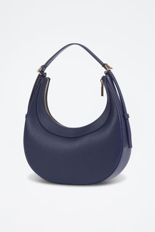 Sac porté épaule en cuir - Bleu marine