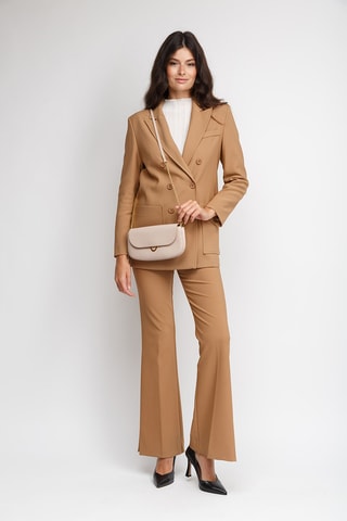 Sac bandoulière en cuir - Beige