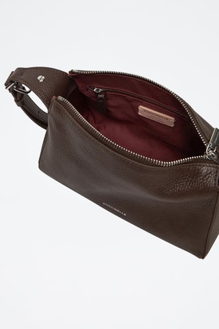 Sac bandoulière en cuir - Marron foncé