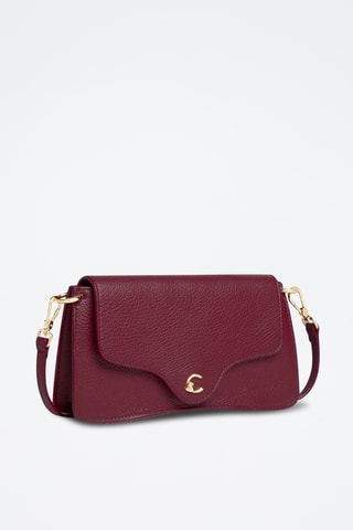 Sac bandoulière en cuir - Rose foncé