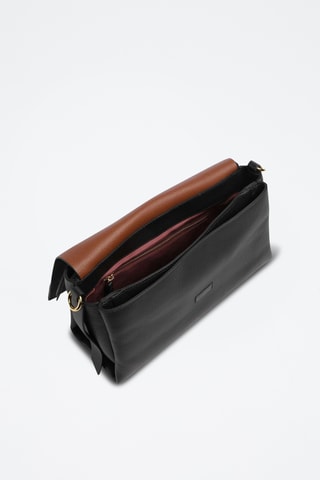 Sac porté épaule en cuir - Noir