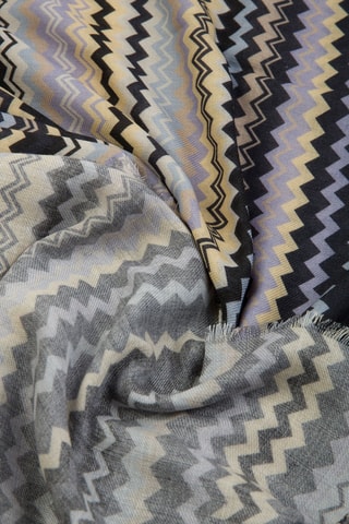 Echarpe en laine - Gris clair et noir