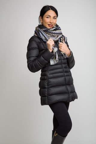 Echarpe en laine - Gris clair et noir