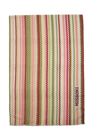 Echarpe en laine - Vert clair et rose poudré