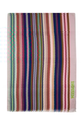 Echarpe en laine - Rose poudré et bleu marine