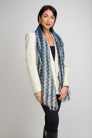 Echarpe en laine - Bleu marine et noir