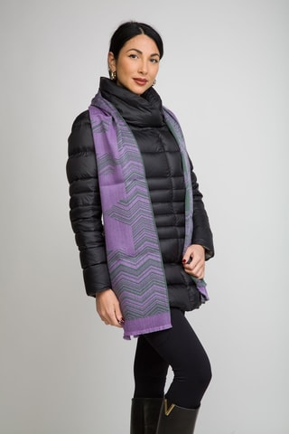 Echarpe en laine - Violet et vert foncé