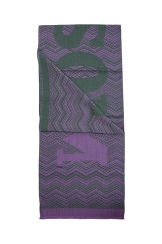 Echarpe en laine - Violet et vert foncé