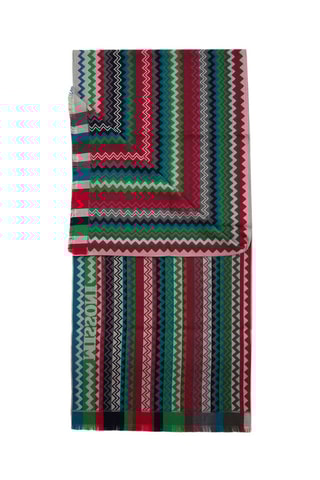 Echarpe en laine - Rouge et vert foncé