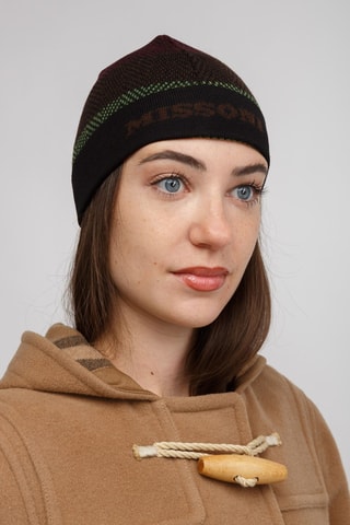 Bonnet en laine - Noir et vert clair