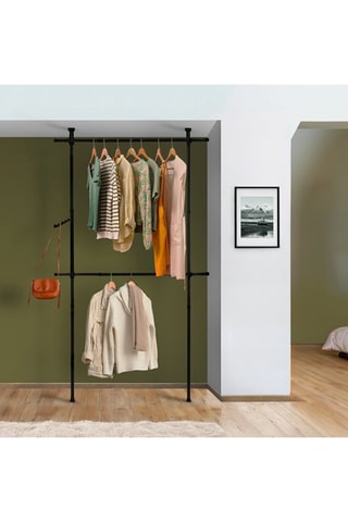 Roupeiro telescópico - Preto