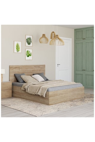 Cama com arrumação Sicilia - Imitação de madeira