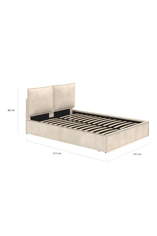 Cama com arrumação com sommier Lilou - Área de deitar 140 x 190 cm