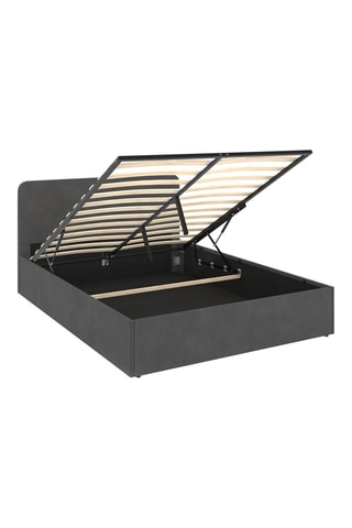 Cama com arrumação e sommier Louise - Cinzento