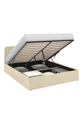 Cama com arrumação e sommier Louise - Bege