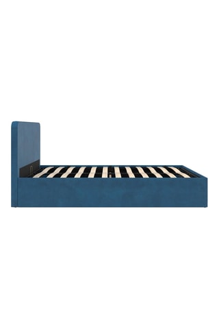 Cama com arrumação e sommier Louise - Azul-pato