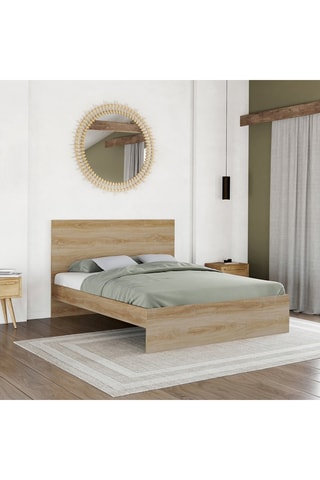 Cama Oklahoma - Imitação de madeira clara