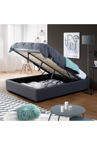 Cama com arrumação e estrado Miami Cinzento