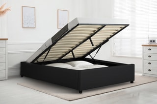 Cama com arrumação e sommier Otto Preto