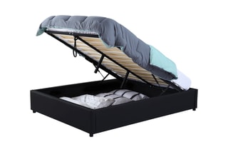 Cama com arrumação e sommier Otto Preto