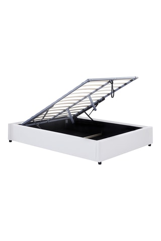 Cama com arrumação em imitação de couro com sommier 160x200cm