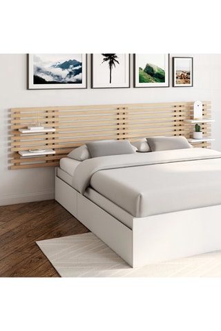 Cabeceira de cama Ava - Imitação de madeira