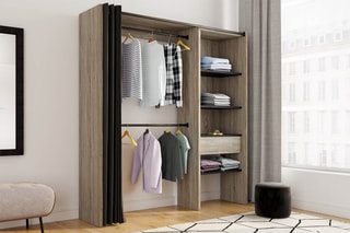 Closet extensível Natural e preto