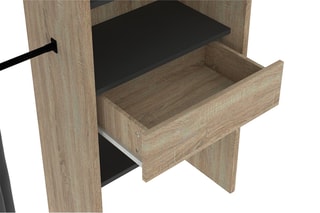 Closet extensível Natural e preto