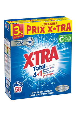 3 x Poudre XTra Total 4+1 - 2,9 kg - 58 lessives