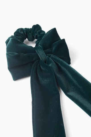 Chouchou en velours - Vert foncé