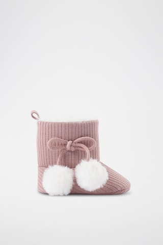 Chaussons fourrés - Vieux rose