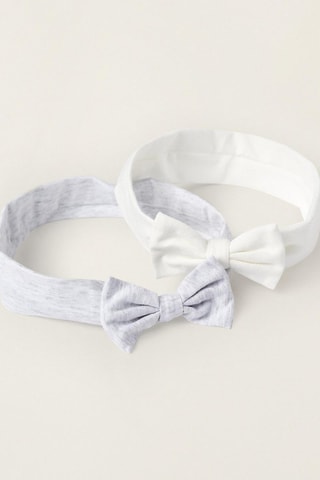 2 bandeaux - Blanc et gris clair chiné
