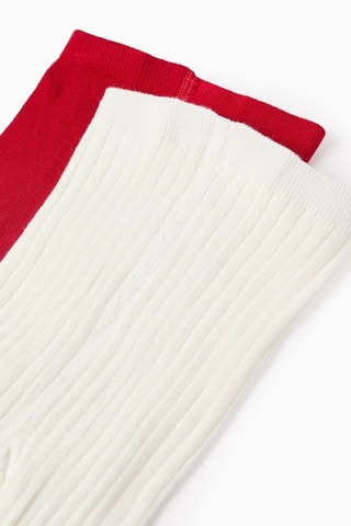 2 collants - Blanc et rouge